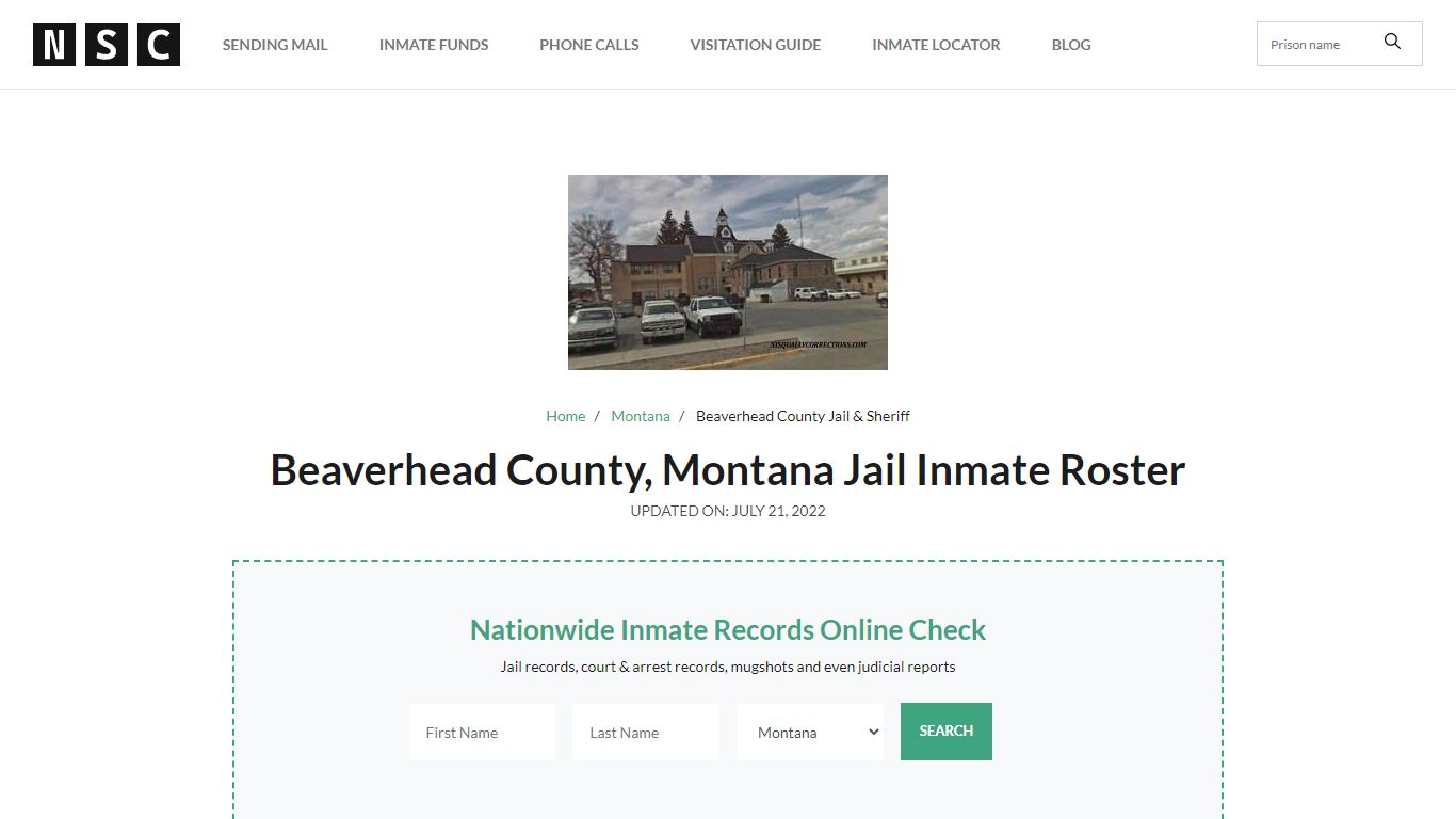 Beaverhead County, Montana Jail Inmate List